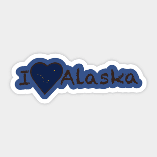 I Love Alaska Sticker